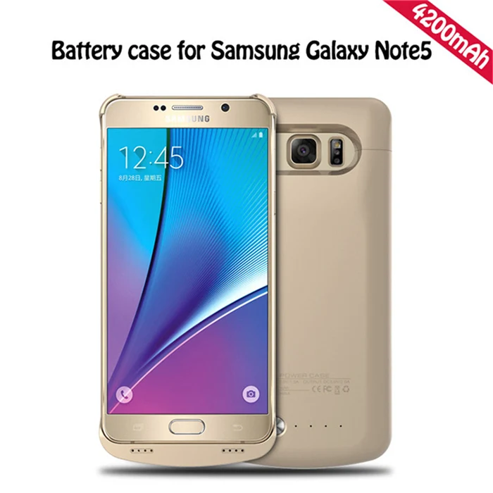 Gold 4200 мАч зарядное устройство чехол s для samsung Galaxy Note 5 N9200 чехол питания внешний аккумулятор чехол для samsung Note 5 - Цвет: Gold