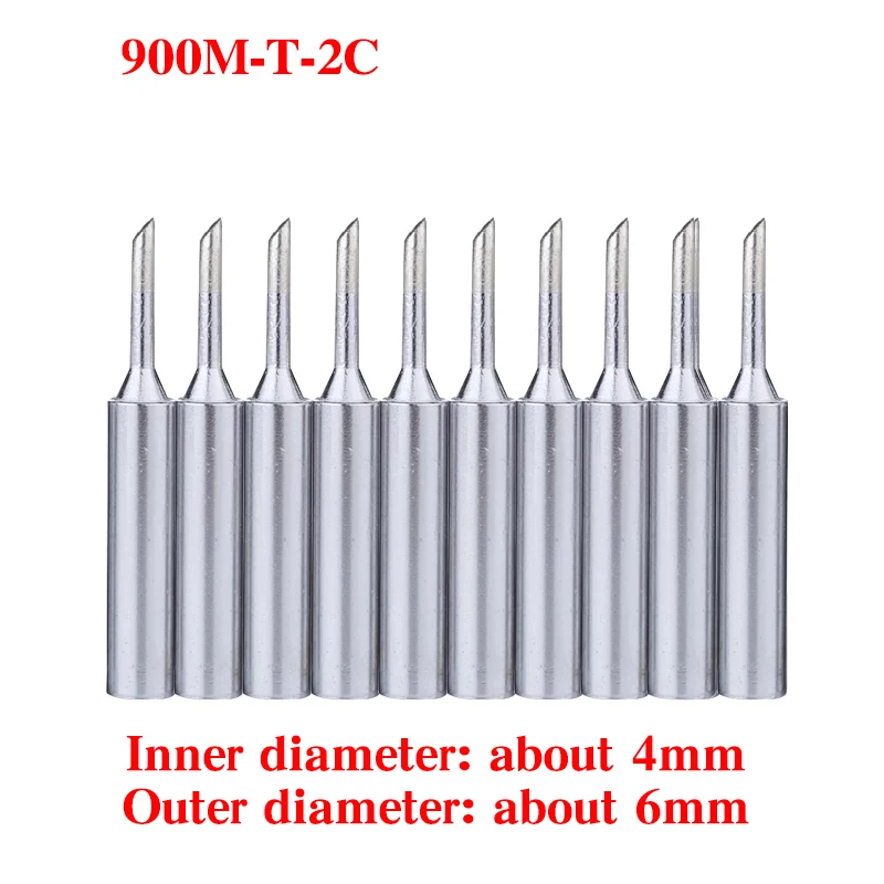 10pcs/lot Soldering Iron Tips 900M-T-2C Lead-free Metal Replacement Welding Head For 936 Station | Инструменты