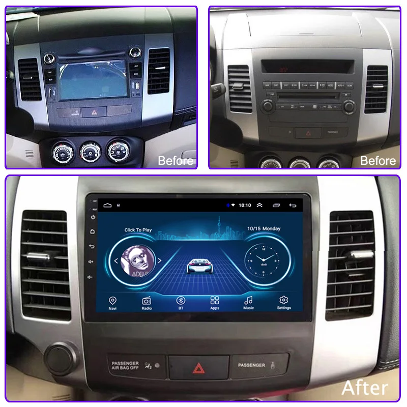 Android 8,1 полный сенсорный экран 9 дюймов Автомобильный GPS Радио Навигация для Mitsubishi Outlander 2006 2007 2008 2009 2010 2011 2012