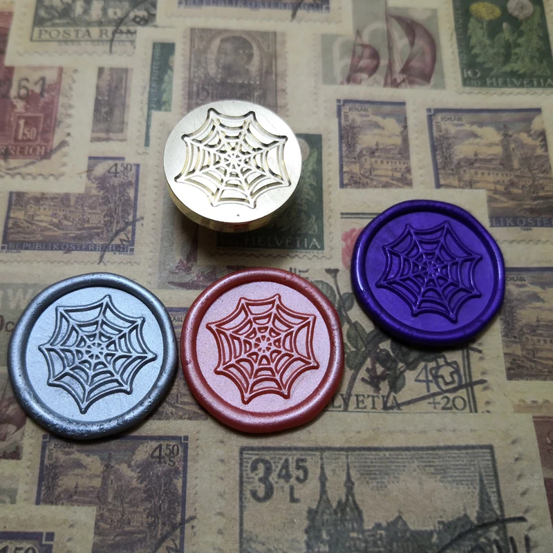 

WYSE Wax Seal Stamp Halloween Wax Sello Skull Owl Sealling Stamp Wood Handle for DIY Invitation Paper Card Witch cobweb Tools