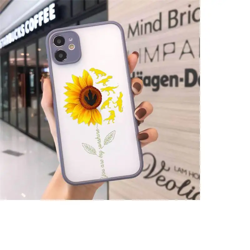 

Sunflower Phone Cases matte transparent For gray iPhone 7 8 x xs xr 11 12 pro plus max mini Clear Funda