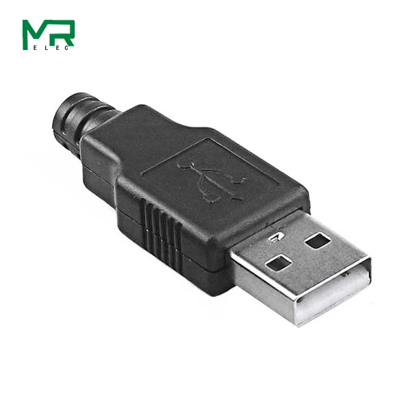 Лидер продаж; Новинка; Тип A входящий штекер USB 4-контактный Штекерный разъем USB разъем с черным Пластик крышка - Цвет: B   5 PCS