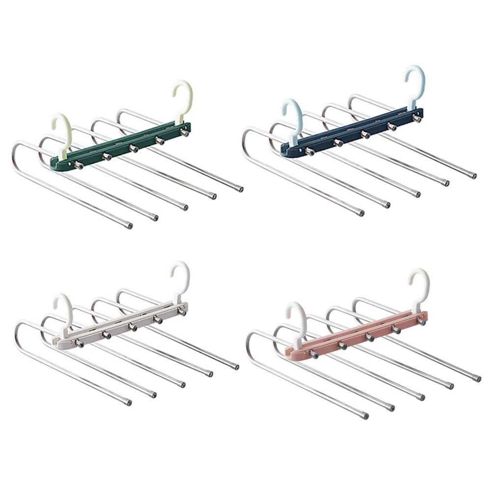 

5 in 1 Rotary Design Pants Rack Multilayer Wardrobe Trouser Towel Cloth Hangers Stainless Steel Closet Organizer Home Storage