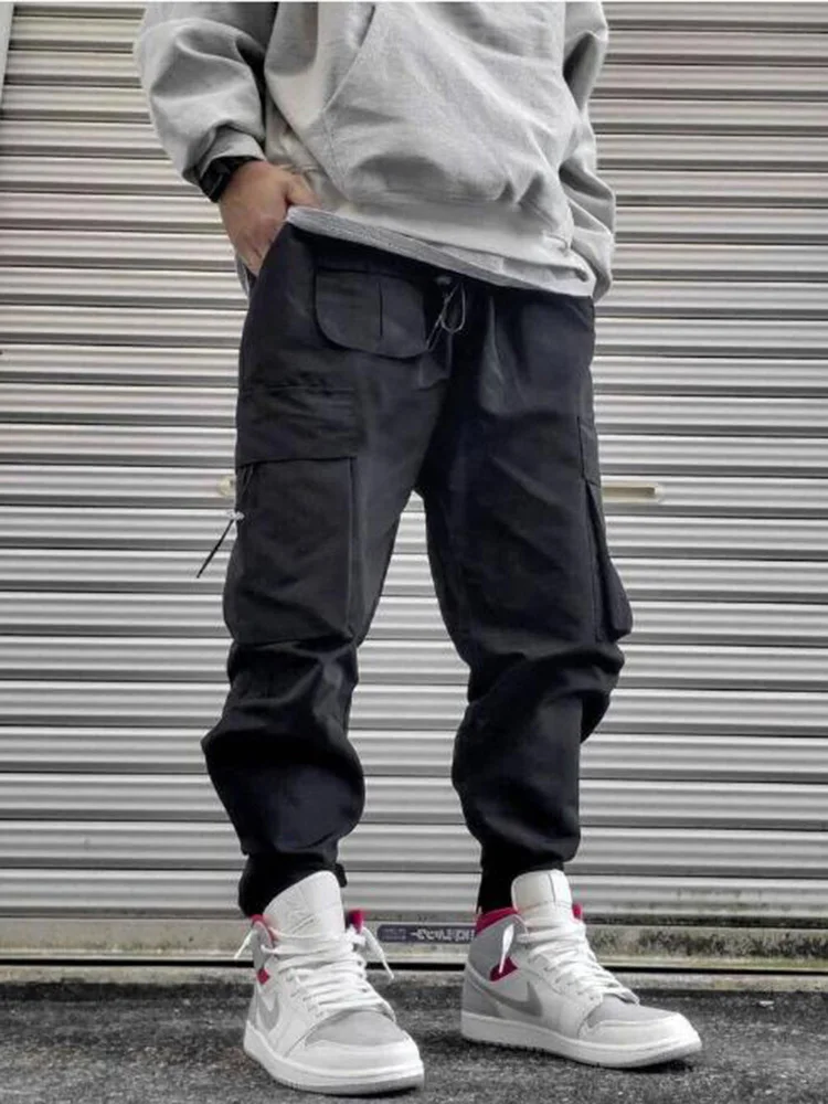 

2021 Spring And Autumn Men's Trendy Brand High-Quality Cotton Multi-Pocket Loose Outdoor Jogging Fashion Casual Motorcycle Pants