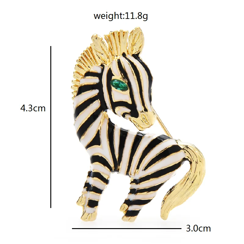 Брошь Wuli & Baby из эмали с милой зеброй для женщин и унисекса двухцветная лошадь для вечеринок и повседневной носки, подарочная брошь.