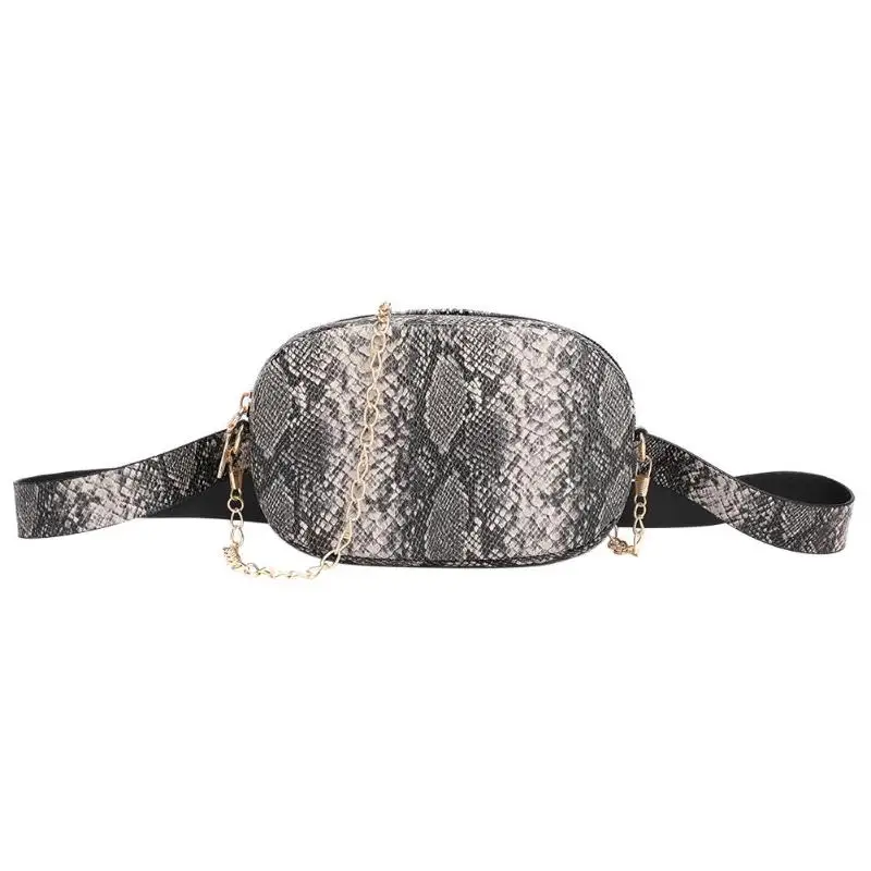 Dark Grey A Модная цепочка-змейка на плечо Поясные Сумки Фанни карманы на ремне телефон сумка женская из искусственной кожи через плечо Повседневная сумка почтальона сумки - Цвет: Dark Grey A