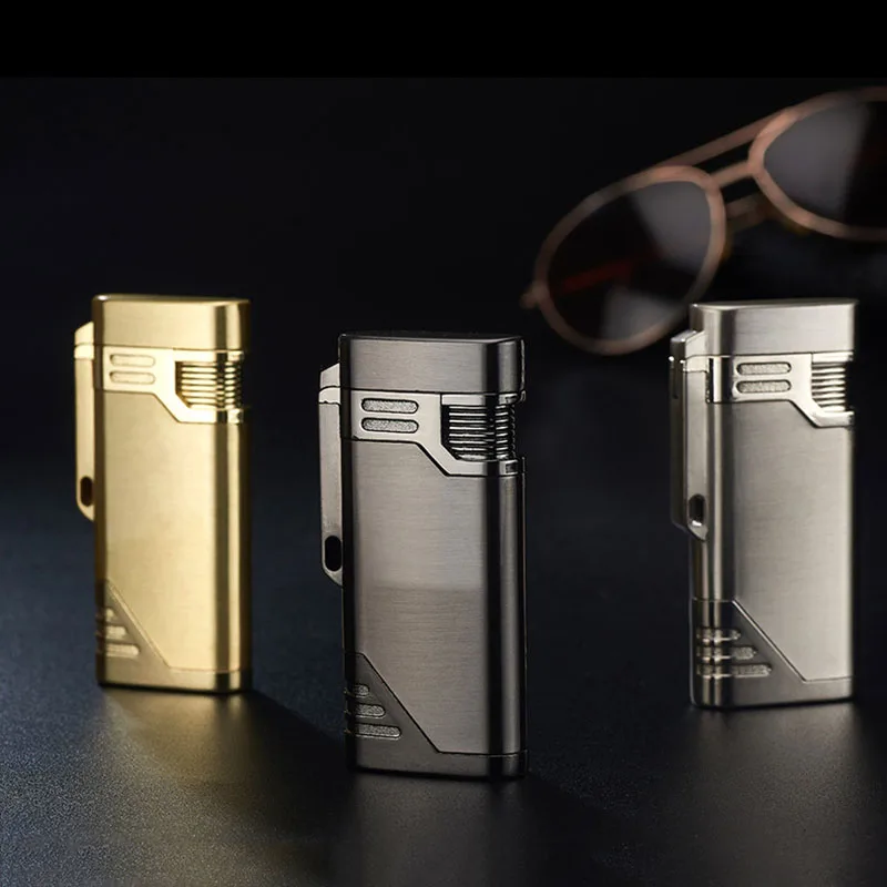 Новинка ветрозащитная металлическая зажигалка с двумя фонарь Ками турбина