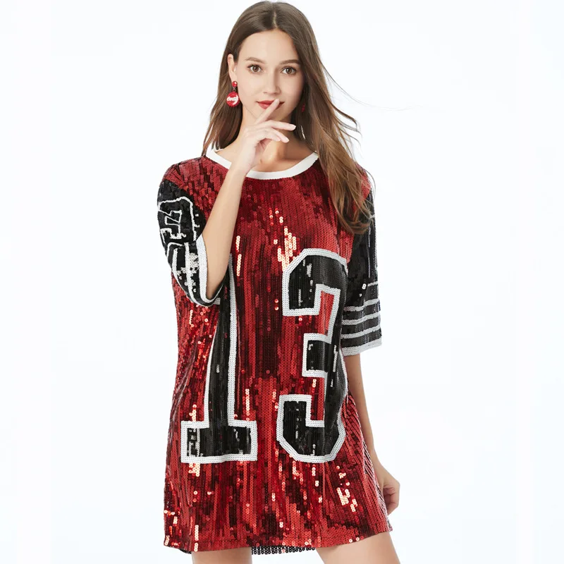 Женское прямое платье выше колена черное красное серебристое с вышивкой № 13