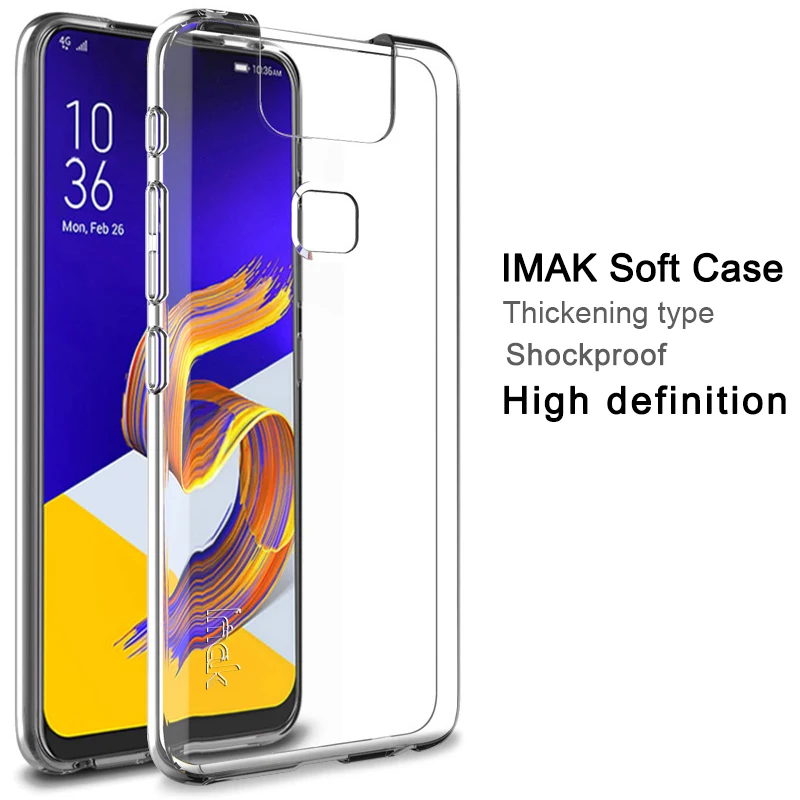 IMAK мягкие прозрачные чехлы из ТПУ для Asus Zenfone6 Zenfone 6 ZS630KL, прозрачный чехол для телефона, силиконовая задняя крышка, полная защита