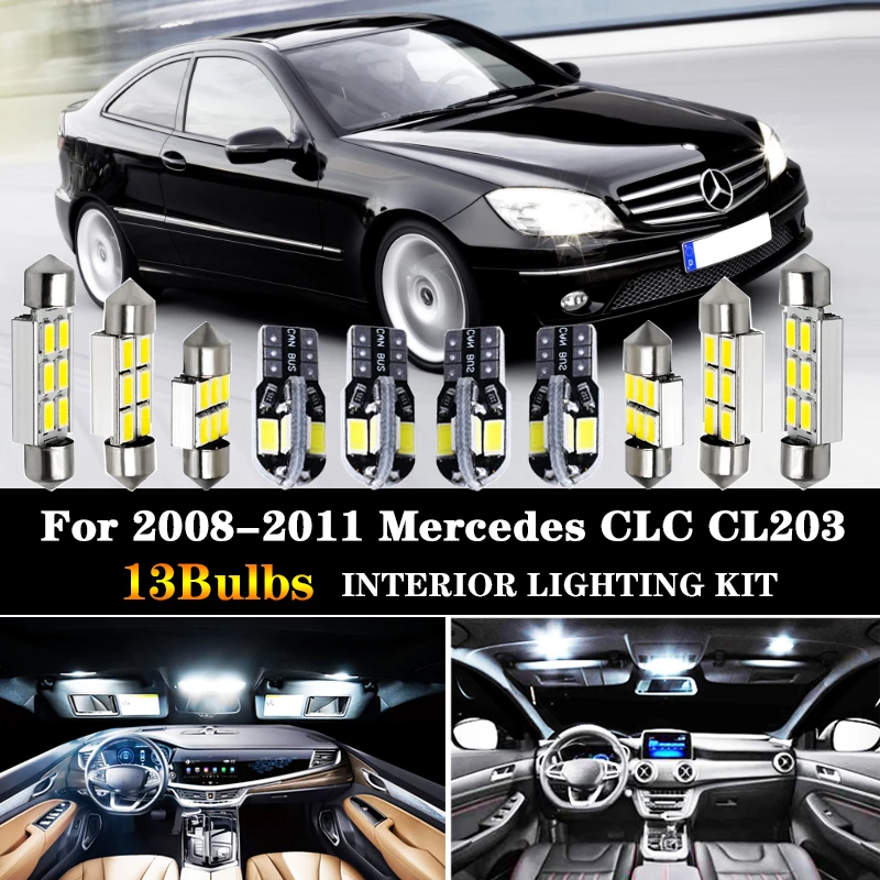 13 шт. SMD лампы белого цвета без ошибок для 2008-2011 Mercedes CLC CL203 AMG полный светодиодный