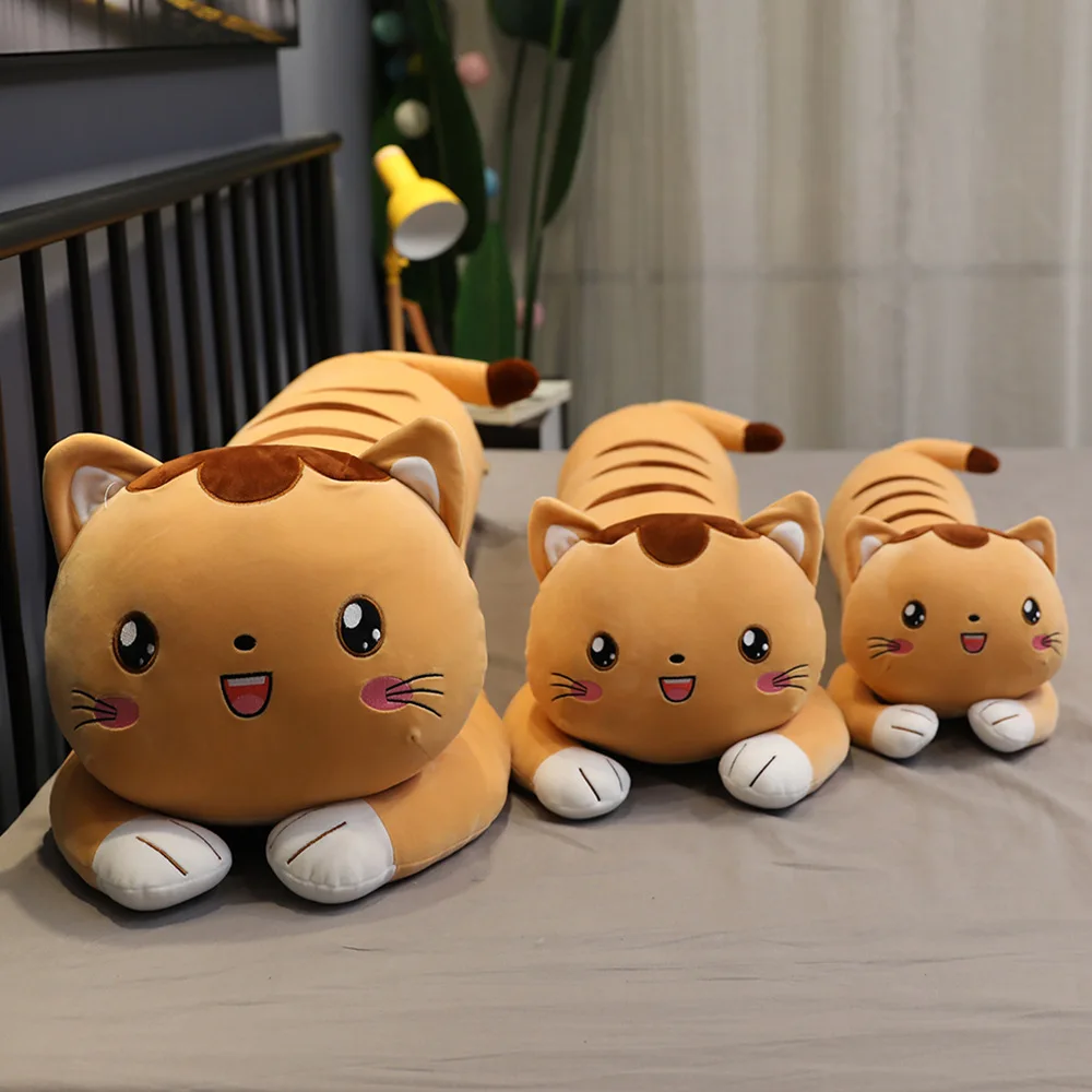 

80-130cm Cartoon Cute Hamster Cats Plush Toys Stuffed Lovely Animals Doll Soft Long Sleeping Pillow For Children Kids Girls Gift