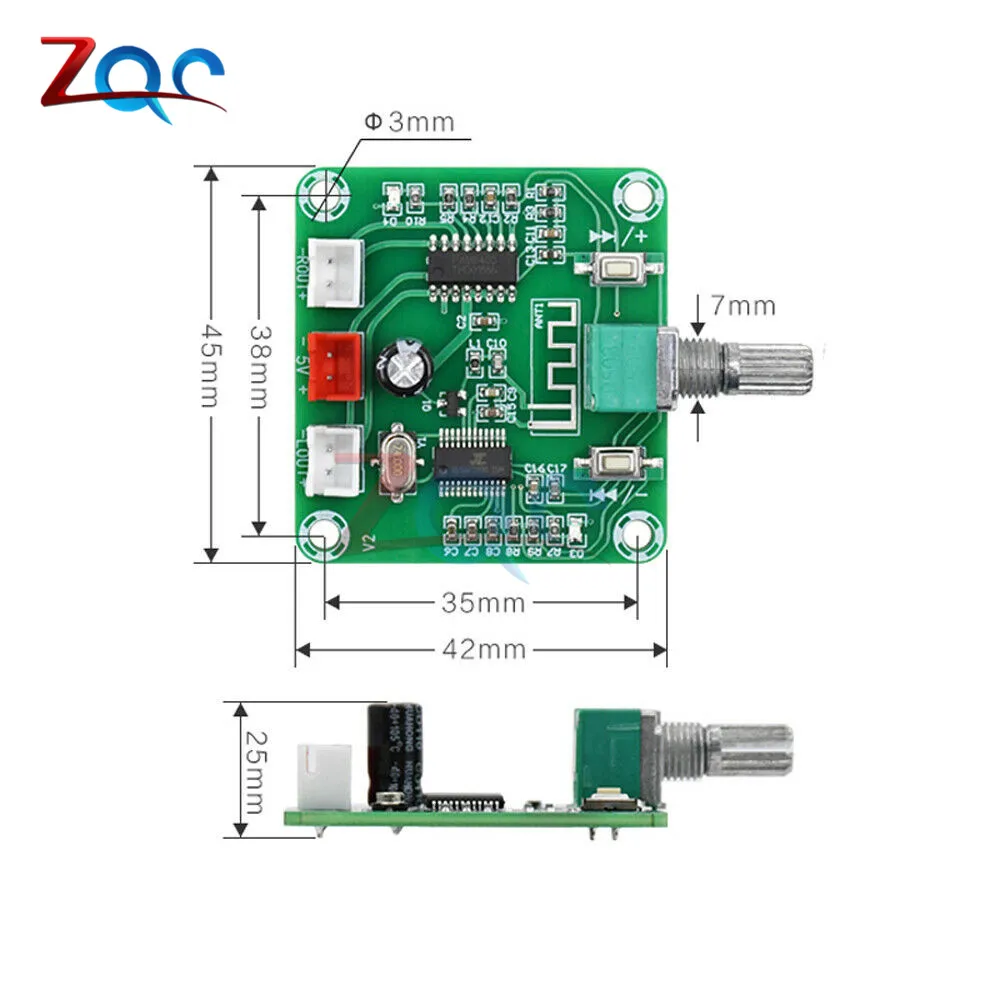 Беспроводной аудио Усилитель PAM8403 5 Вт Регулируемый Модуль усилитель В с кабелем