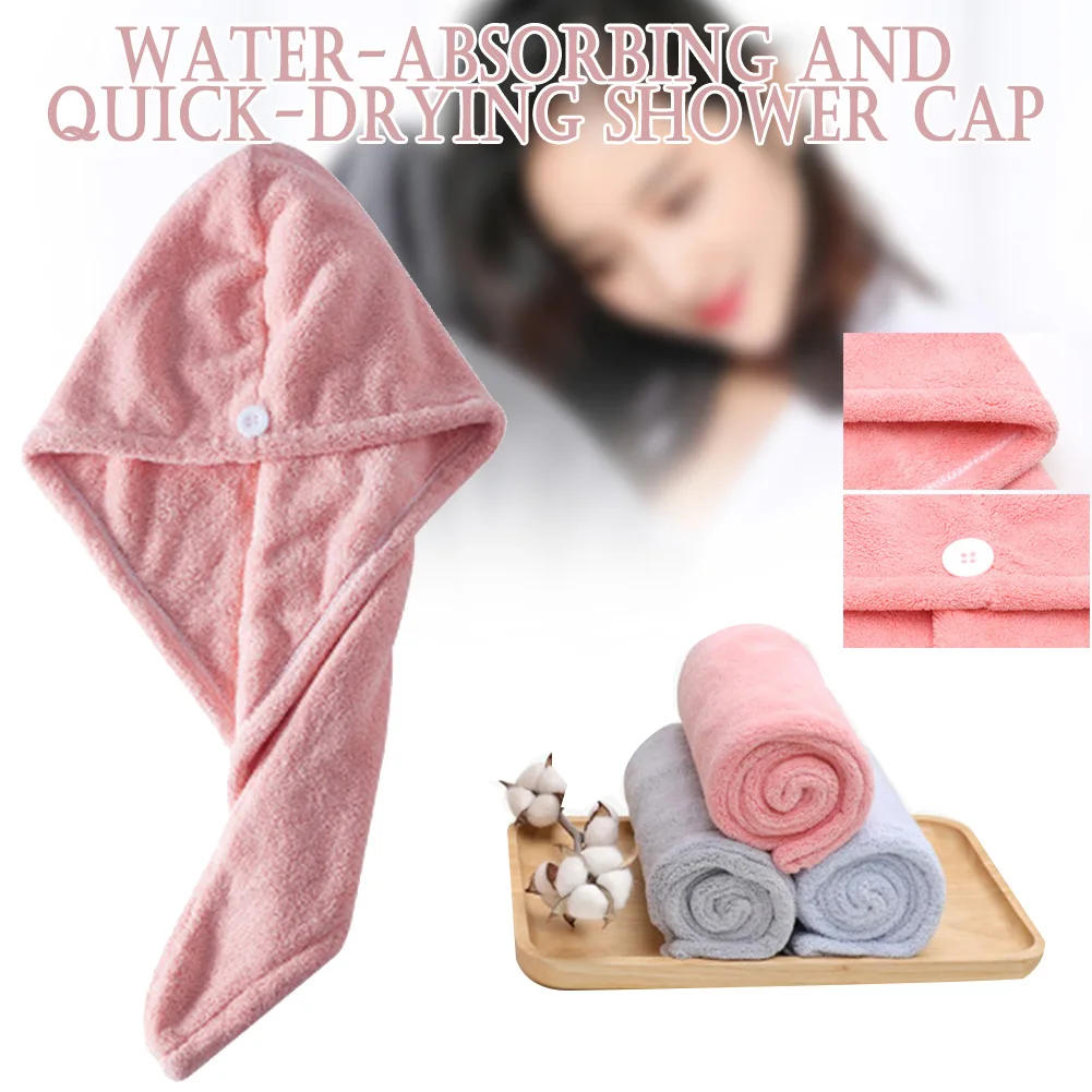 Горячая Коралловая бархатная сухая шапка для волос утолщенная водопоглощающая