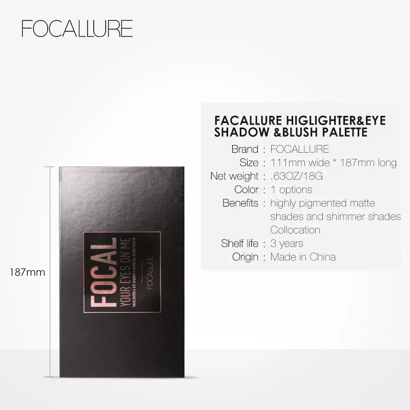 FOCALLURE Новый сильно пигментированный блеск для глаз Тень вспышка мерцающие тени
