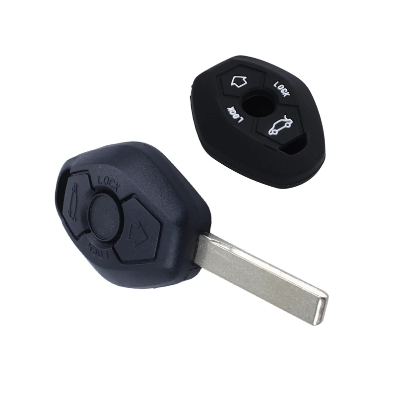 

2 Pcs Car Accessories:For BMW E46 E39,1 Pcs 3 Button Remote Key Fob Silicone Case & 1 Pcs Remote Key 3 Button 315Mhz