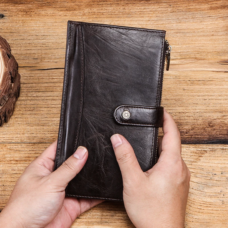 Длинный кошелек Contact's из натуральной кожи для мужчин повседневный мужской