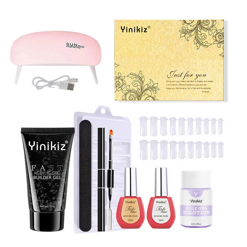 

Золотой коробка поли набор гелей для ногтей с накладные ногти Двойная форма быстросохнущая акрилового геля для маникюра пальцем расширить ...