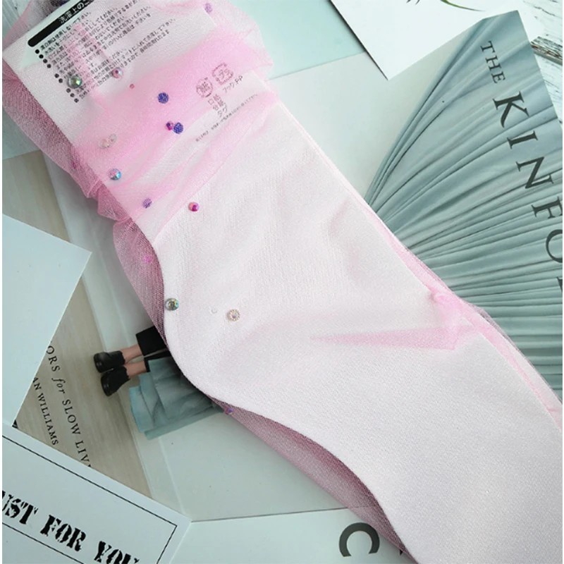 

Fashion Summer Lace Mesh Socks Sexy Diamond Fishnet Socks Transparent Silk Chiffon Ultra-Thin Female Socks Net Sox