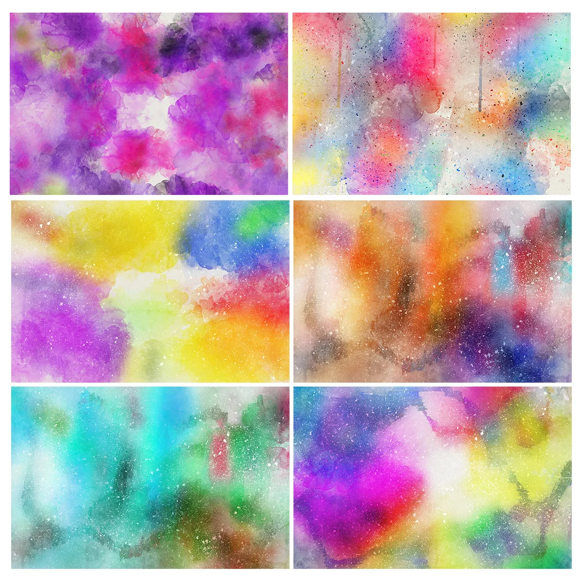

Clutter Watercolor Vinyl Photography Backdrop Studio Photo Background Cloth