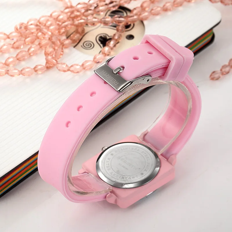 Модные трендовые женские кварцевые часы с квадратным силиконовым циферблатом