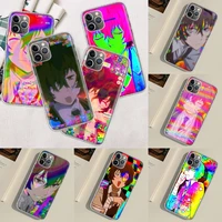 anime bungou stray dog glitchcore phone case for apple iphone 13 pro max 11 12 mini se 2020 x xs xr 8 7 plus 6 6s 5 5s cover she