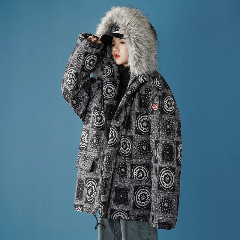 

Parker Down cotton-padded jacket Women's Winter Loose Cotton-padded Coat 2021 New ins Tide Cotton-padded Wool Collar Wind Coat