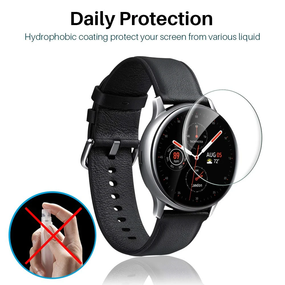 Защитная пленка для экрана Samsung Galaxy Watch Active 2 40 мм 44 HD прозрачная без пузырьков