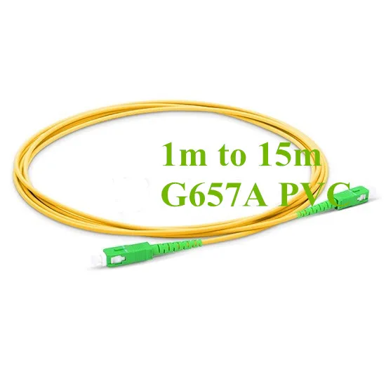 SC APC Patchcord 1m to 15m optical fiber Patch cord 2.0mm PVC G657A Fiber Jumper Simplex SM FTTH Optic Cable fibra optica