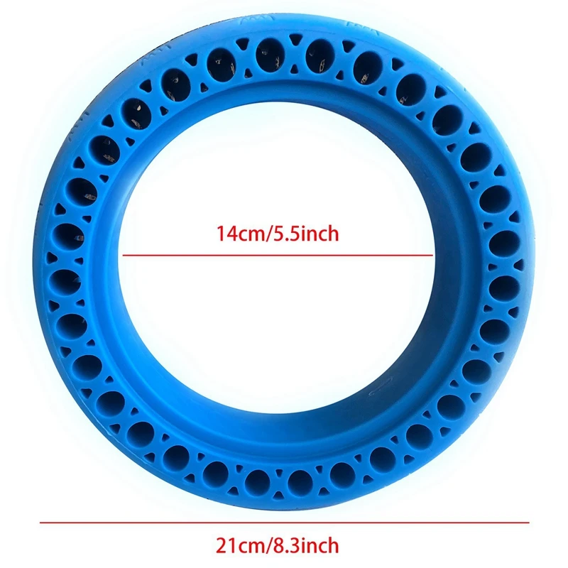 2 Pcs Durable Scooter Tyre Anti-Explosion Tire Tubeless Solid for Xiaomi Mijia M365/Ninebot Electric Scooter(Blue with Red) | Автомобили и