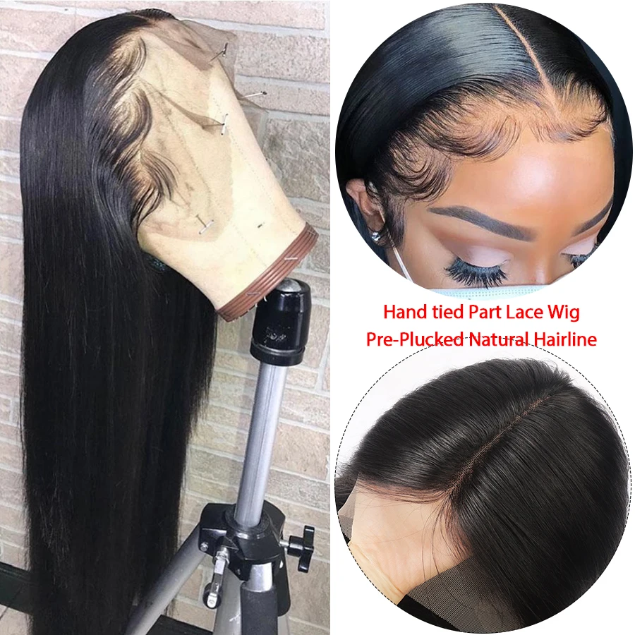 Дешевый парик из длинных прямых человеческих волос быстрая доставка на сетке 13x1 T