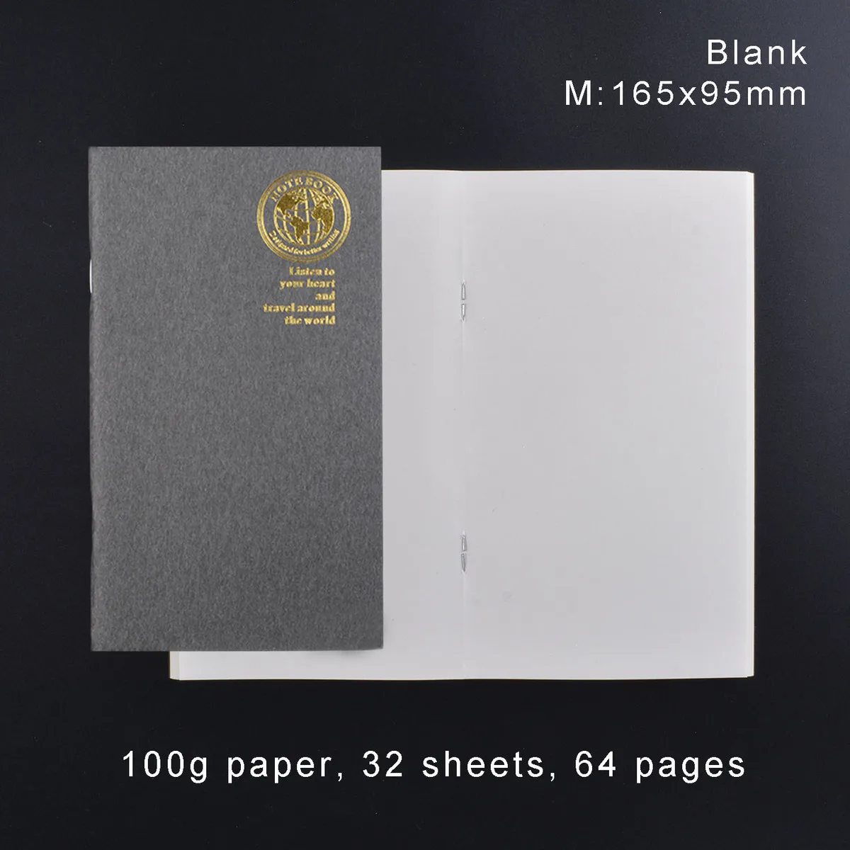 M Blank Кожаная записная книжка, Сменная вставка для ежемесячного паспорта, дневник планировщик, крафт-бумага, блокнот для путешествий, ежедневный Еженедельный - Цвет: M Blank