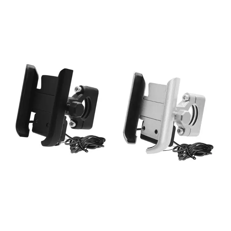 

12V Metal Motorcycle Smart Phone Mount with USB Charger for 4-6.5inch Cellphone