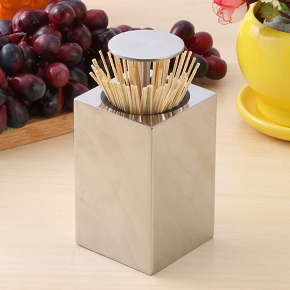 

304 Stainless Steel Toothpick Holder Portable Toothpick Box Toothpick Can