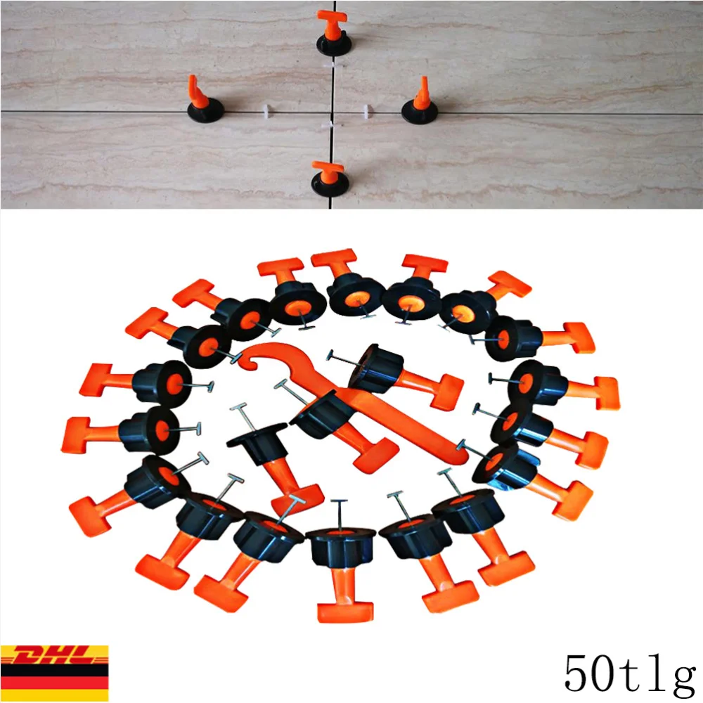 

50PCS Tile Positioning Leveler T-type Tile Correction Leveler Reusable Tile Leveler Leveling System Laying Aid (Black)