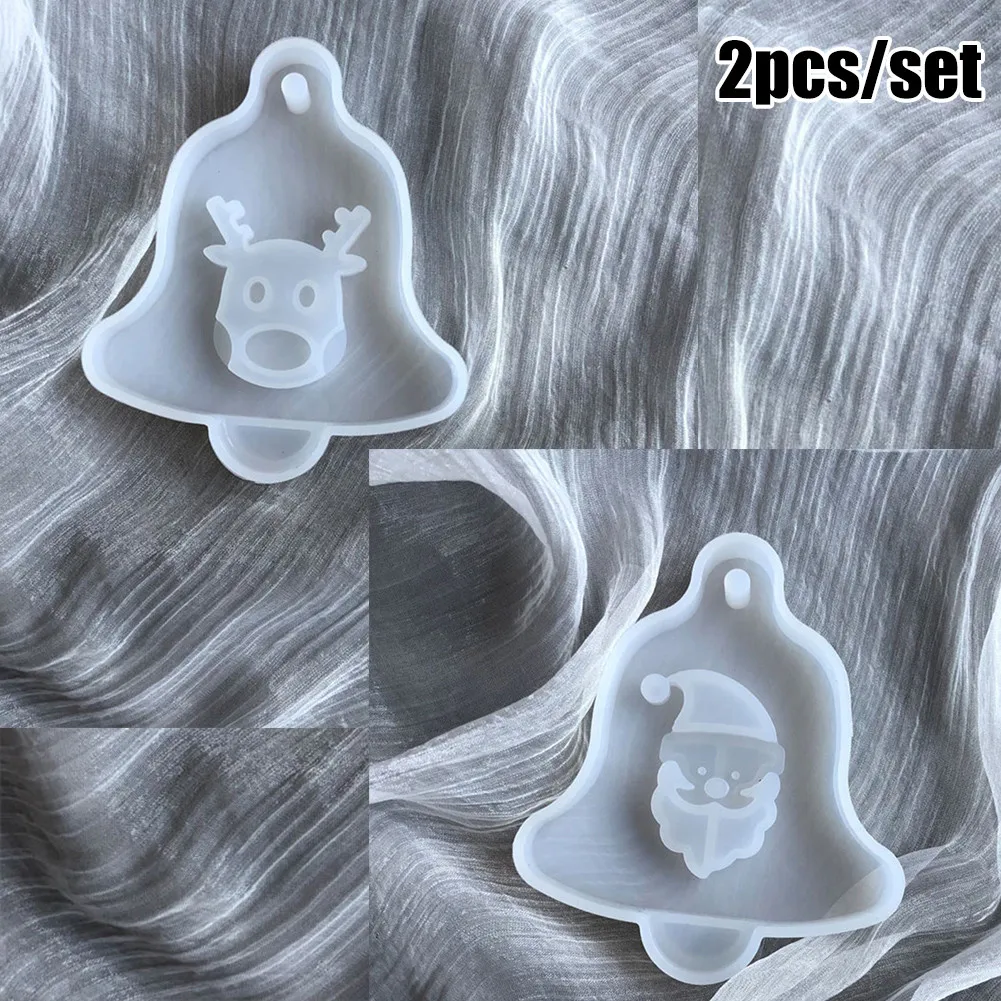 

2PCS Christmas Hanging Tag Silicone Jewelry Mold Resin Epoxy Mould Casting Craft Decoration Gifts Navidad For Home Pendant