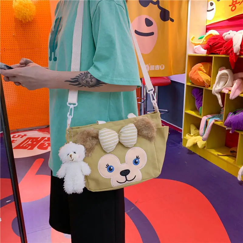 

Disney Cartoon Star Delu Cute Cartoon Wild Large-capacity Portable Canvas Bag Student One-shoulder Messenger Eco-friendly Bag