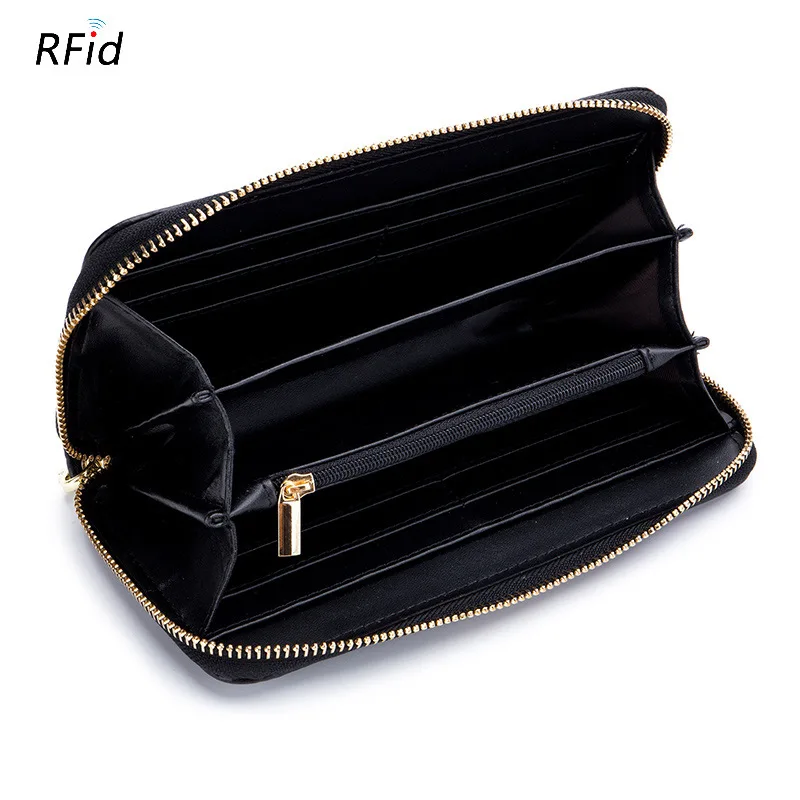 

Wristband Clutches Wallet Women Mobile Phone Pouch Card Holder Bag Women's Zipper Purse RFID Blocking Genuine Leather Tassel