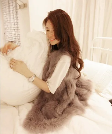 Fall/winter Faux Fur Vest Vest Ladies Long Waistcoat Faux Fur Vest