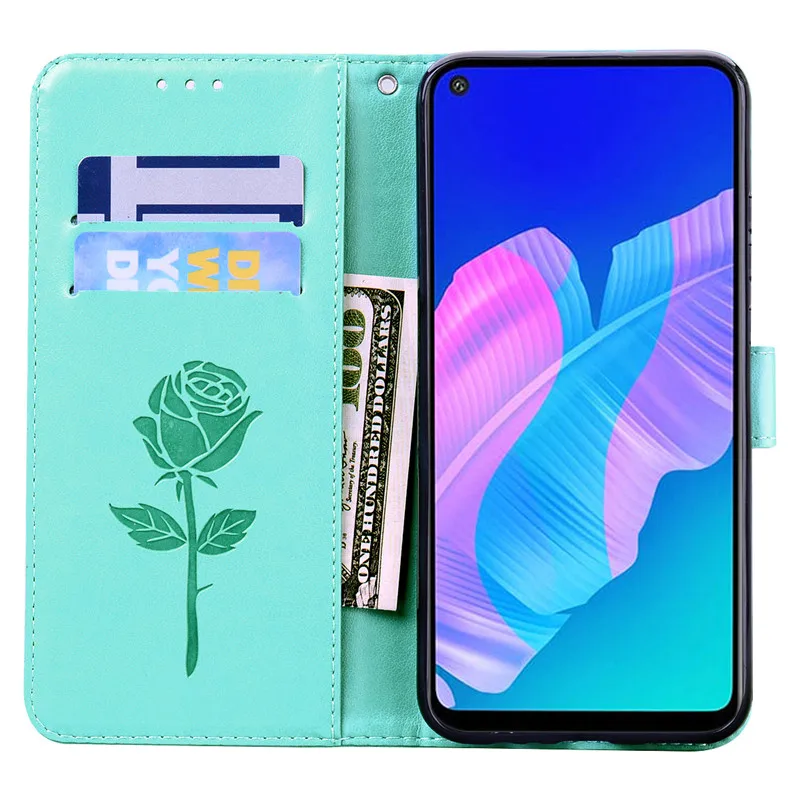 Кожаный чехол-книжка с 3D розами для Huawei Honor 9C чехол-кошелек Honor9C AKA-L29 слоты карт