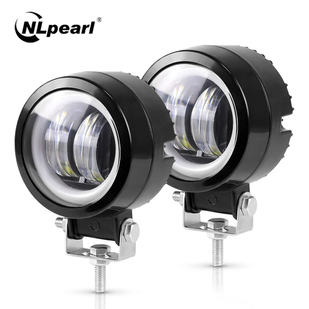 

NLpearl 2x 20W LED Work Light Bar Off Road 12V 24V LED Angel Eyes Light Bar for Suv Truck Boat 4x4 Lada Niva Car LED Headlights