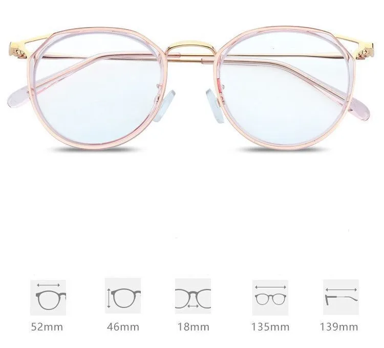 

1pc Cat Eye Anti Blue Rays Eyeglasses Women's Blue Light Blocking Computer Glasses Female Plain Mirror Glasses Frame Eyewear