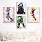 Картина на холсте Marvel Мстители, Капитан Америка, Железный человек, Тор, Халк, настенное искусство, скандинавские постеры и принты, картины, декор для гостиной
