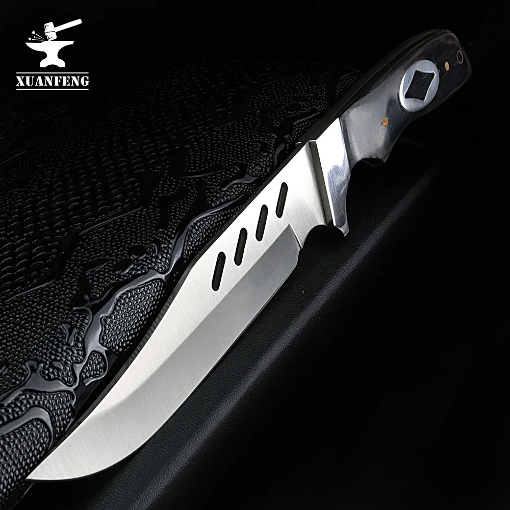 

Многофункциональный охотничий нож 5Cr13 с фиксированным полым лезвием, со стальной деревянной ручкой, XUAN FENG
