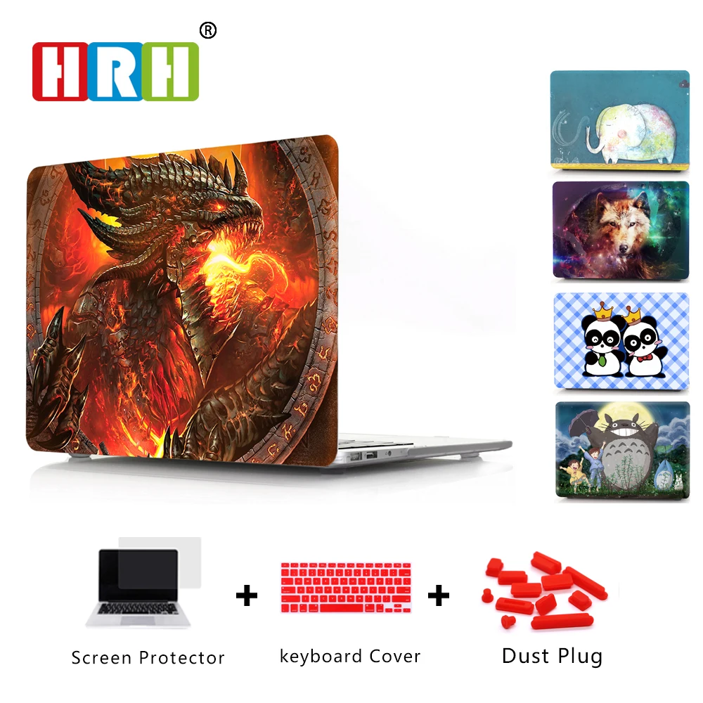 Чехол HRH из твердого поликарбоната с изображением мультяшных животных защитный