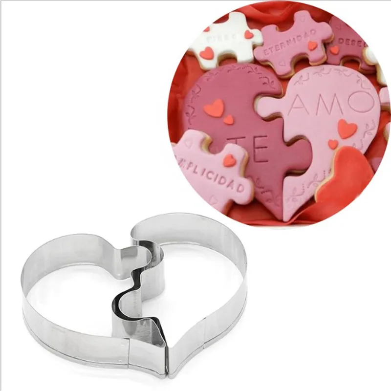TTLIFE любовь головоломки для нарезки печенья в виде 3D Нержавеющая сталь Свадебные
