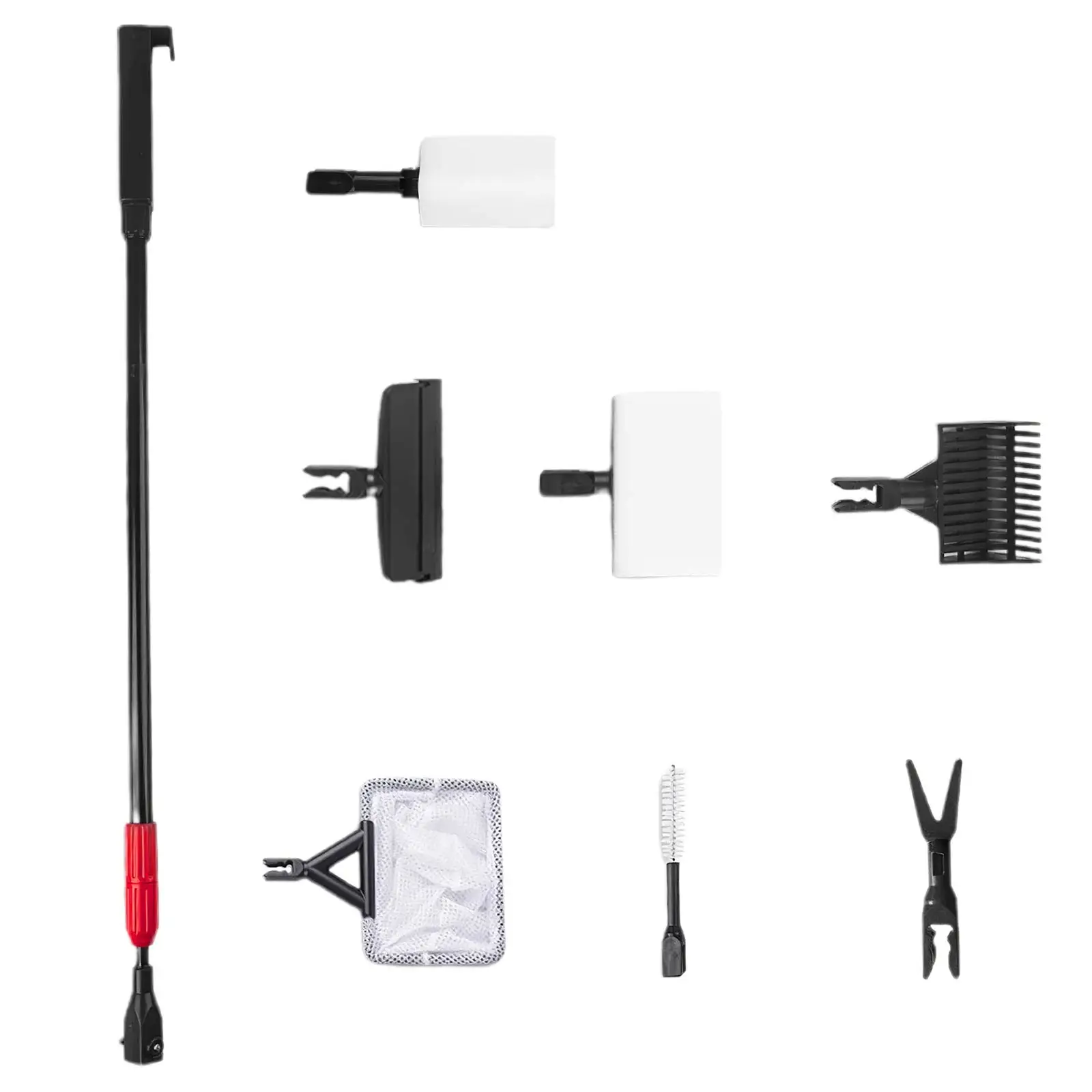 

7 in 1 Retractable Fish Tank Cleaning Kit Black Aquarium Fish Tank Cleaning Tools Kit Fish Tank Brush Cleaner Aquarium Fish Tank