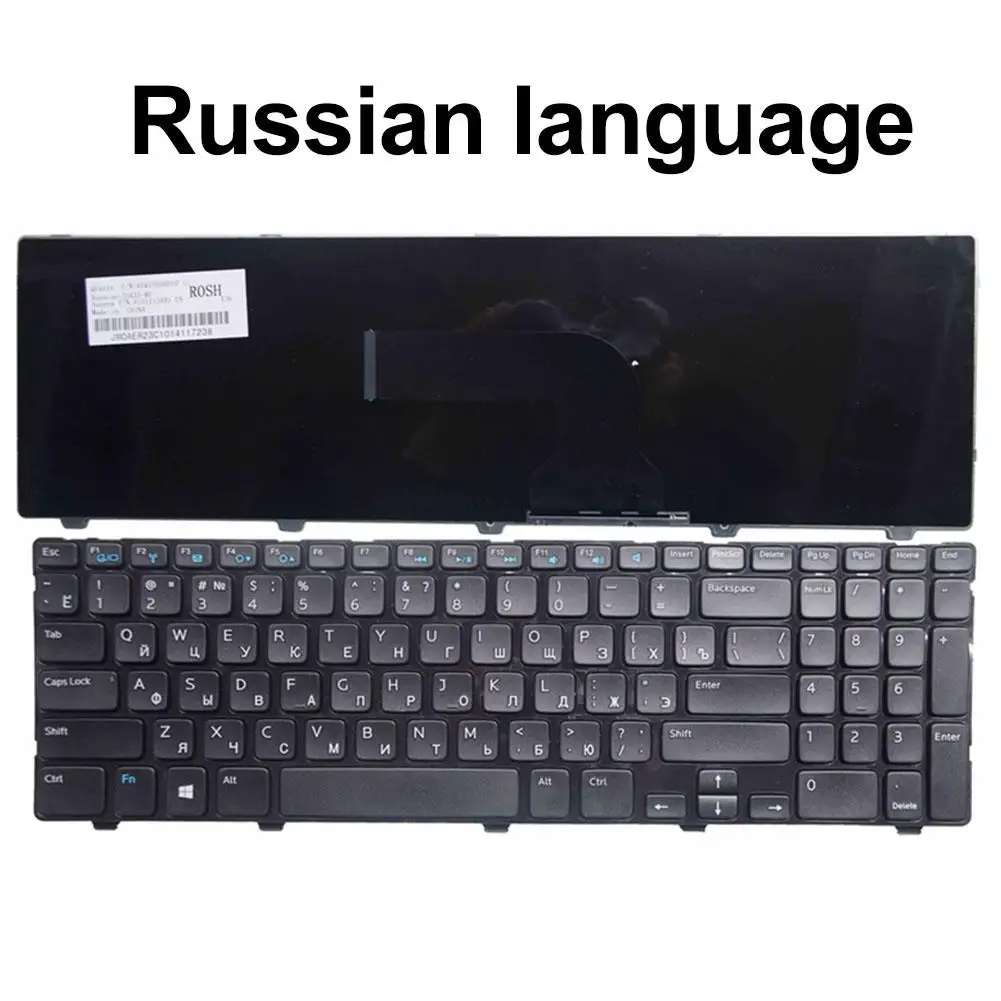 Сменная клавиатура для ноутбука Dell Inspiron 15 3521 15R 5521 Стандартная США/РФ azerty - купить