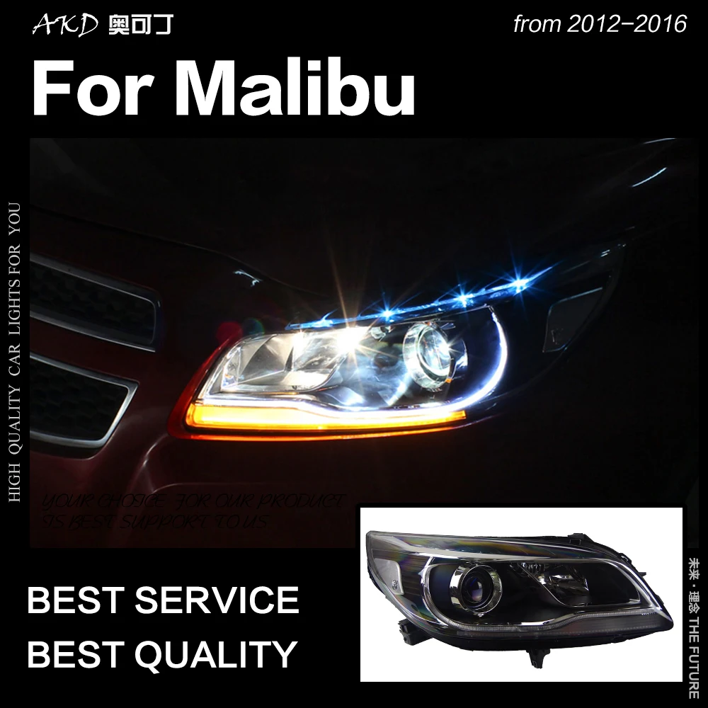 AKD автостайлинг фары для Chevrolet Malibu 2012 2016 светодиодный ные DRL Hid Биксеноновые