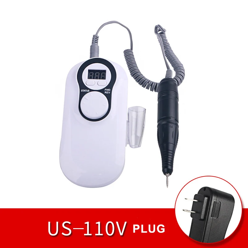 US PLUG 110V 30000 об/мин Электрический сверлильный станок для маникюра, педикюра, инструменты с аксессуарами, профессиональный шлифовальный набор оборудования для дизайна ногтей - Цвет: US PLUG 110V