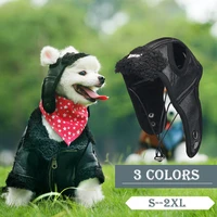 new dog pilot hat leather pet dog cap for large puppy dogs hats funny cosplay pet dog hat christmas gift for dog chihuahua hat
